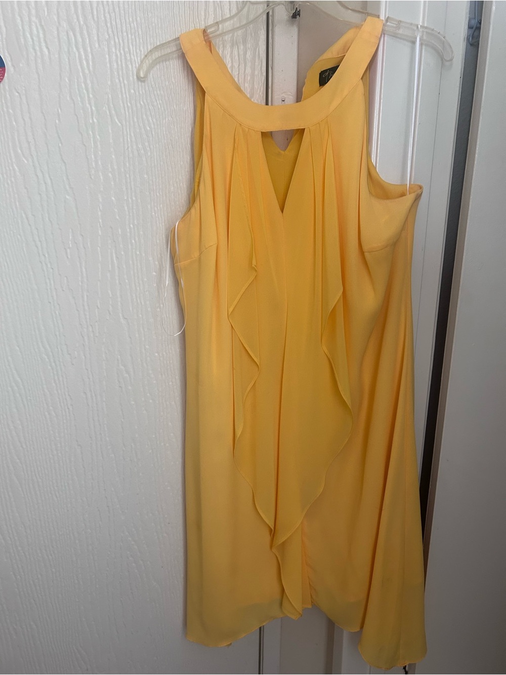 Thalia Sodi Yellow Ruffle Front Mini Dress Size M